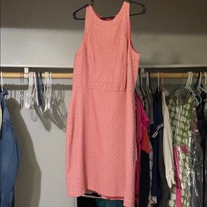 Ann Taylor fitted knee length pink quilted dress